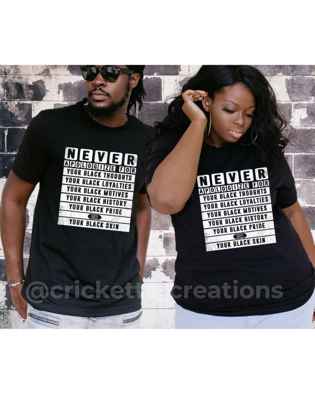 Never Apologize — Black Pride Statement Shirt