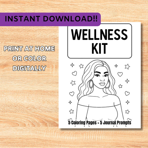 Black Girl Magic Wellness Kit: Affirmation Coloring Pages & Journal (Digital Download)