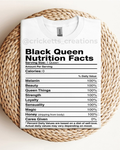 Black Queen Nutrition Facts T-Shirt