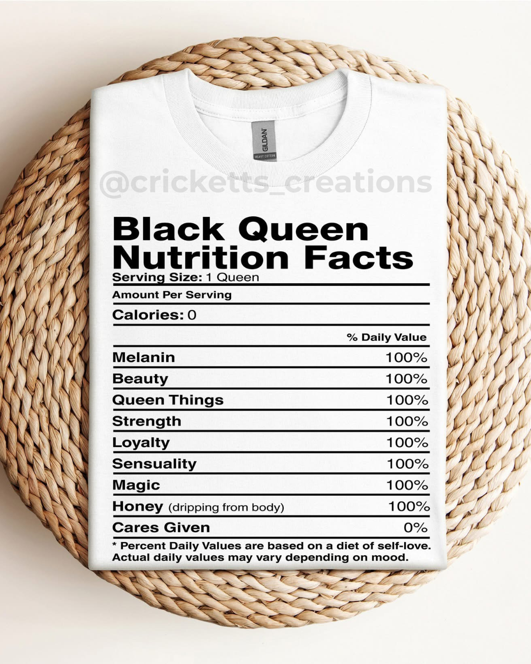 Black Queen Nutrition Facts T-Shirt