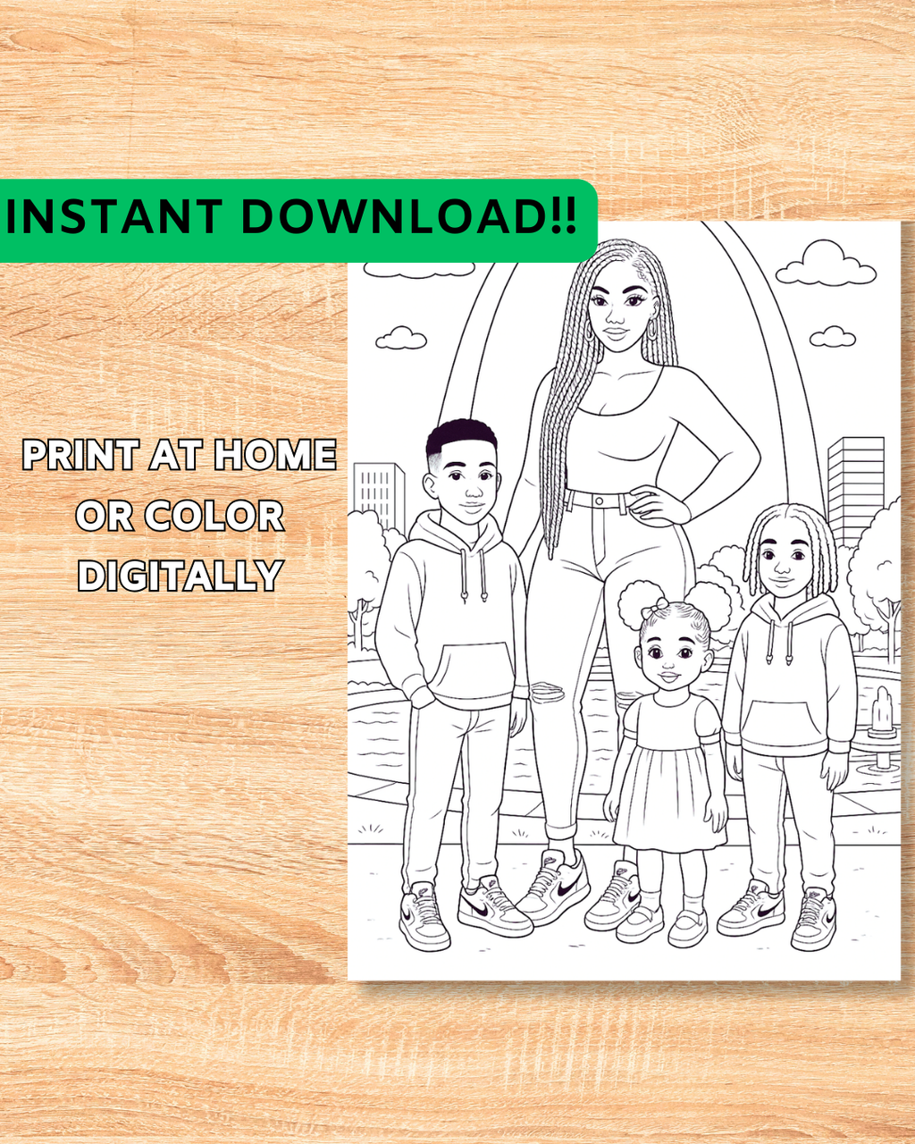 Hometown Baddie Coloring Pages-STL Edition (Digital Download)