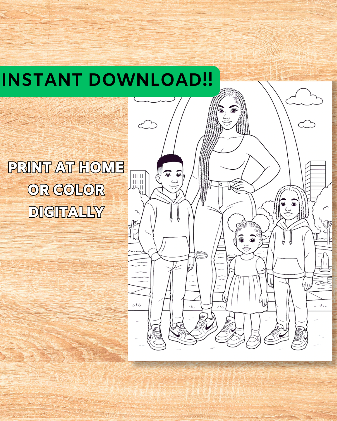 Hometown Baddie Coloring Pages-STL Edition (Digital Download)