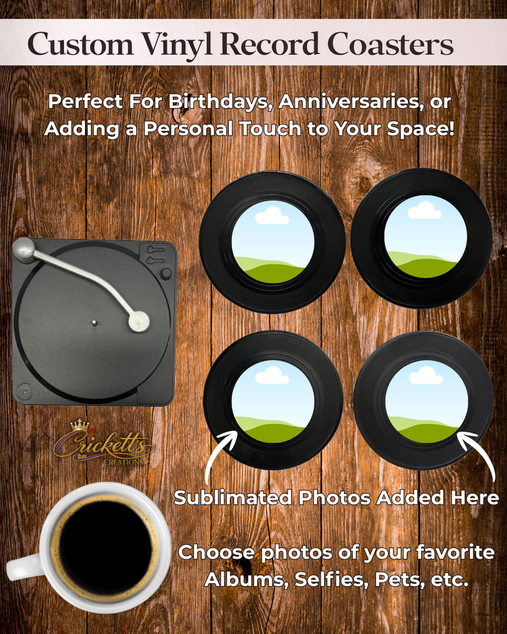 Custom Vinyl Record Coasters