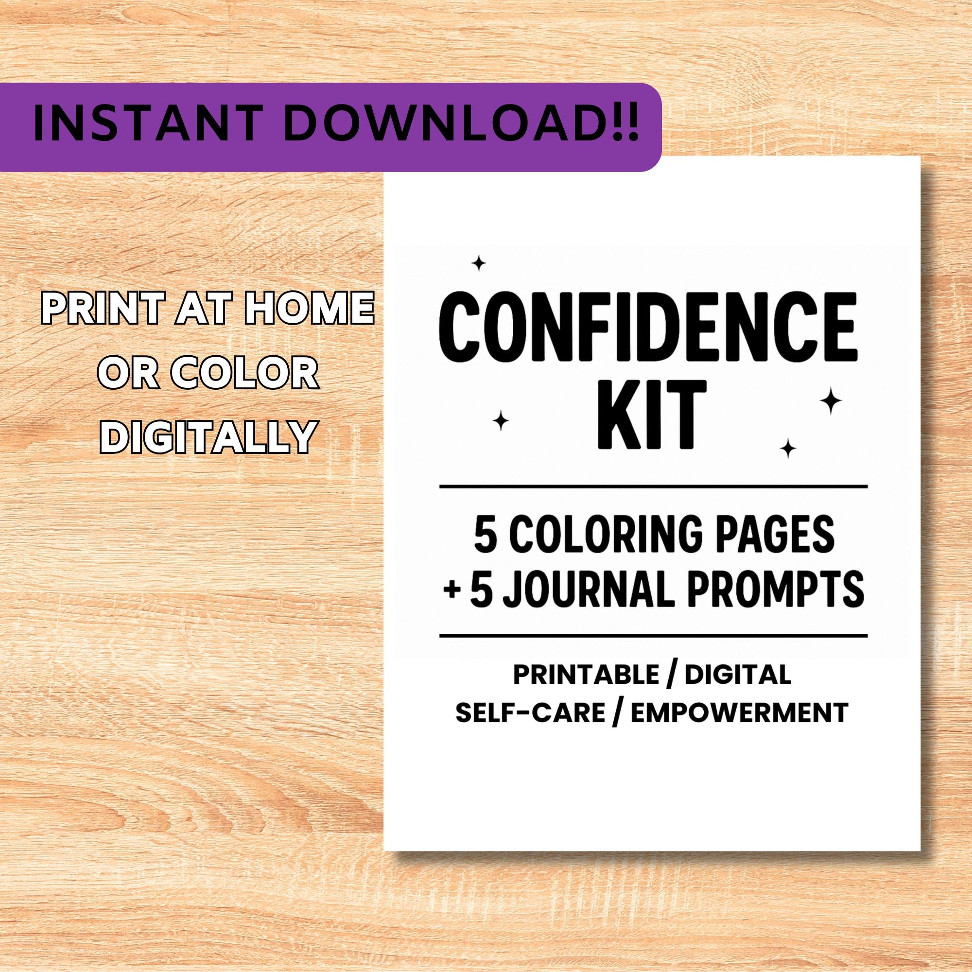 Confidence Kit - Printable Self-Care & Empowerment Bundle (Digital Download)