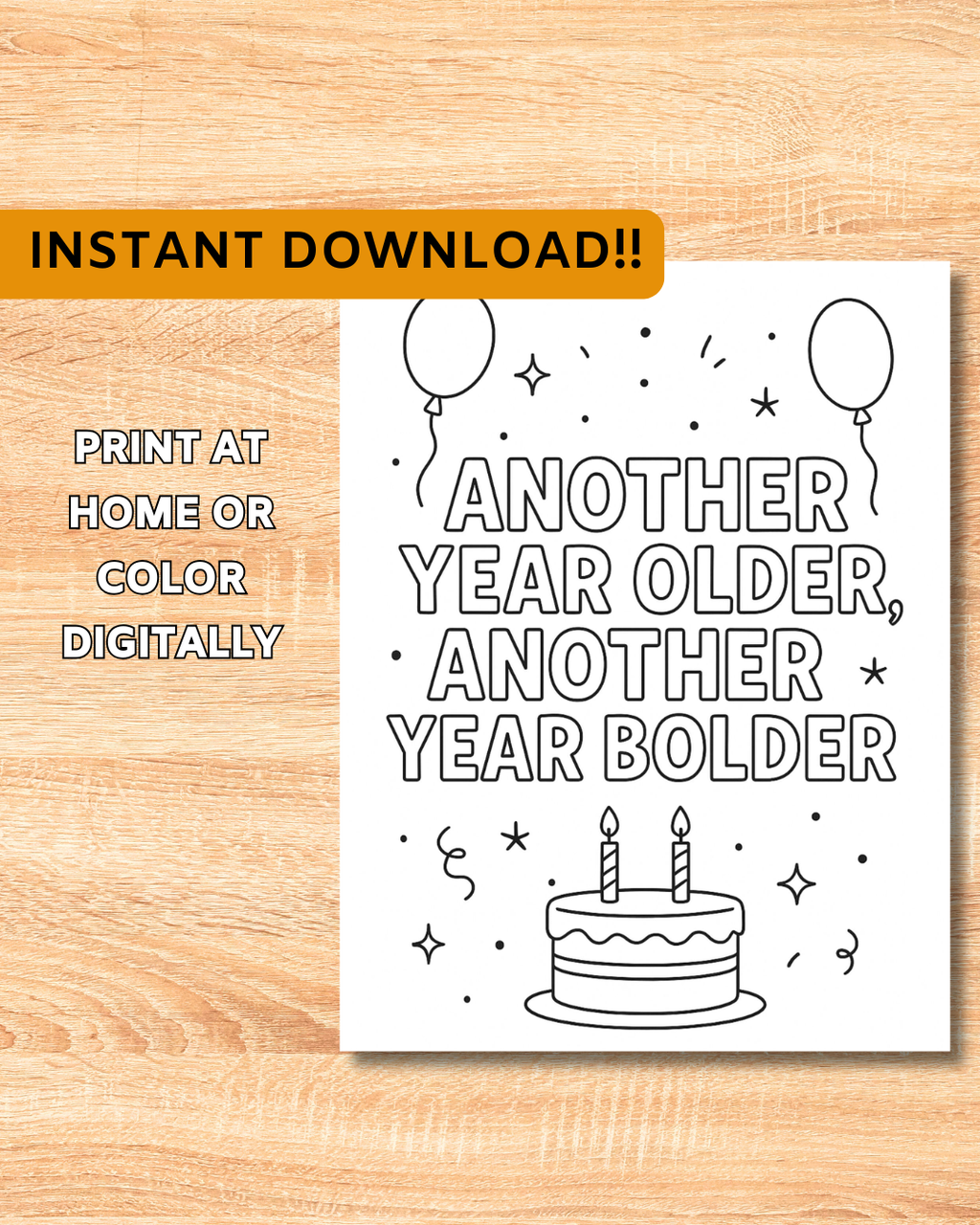 Birthday Affirmation Coloring Pages – Mini Pack (Digital Download)