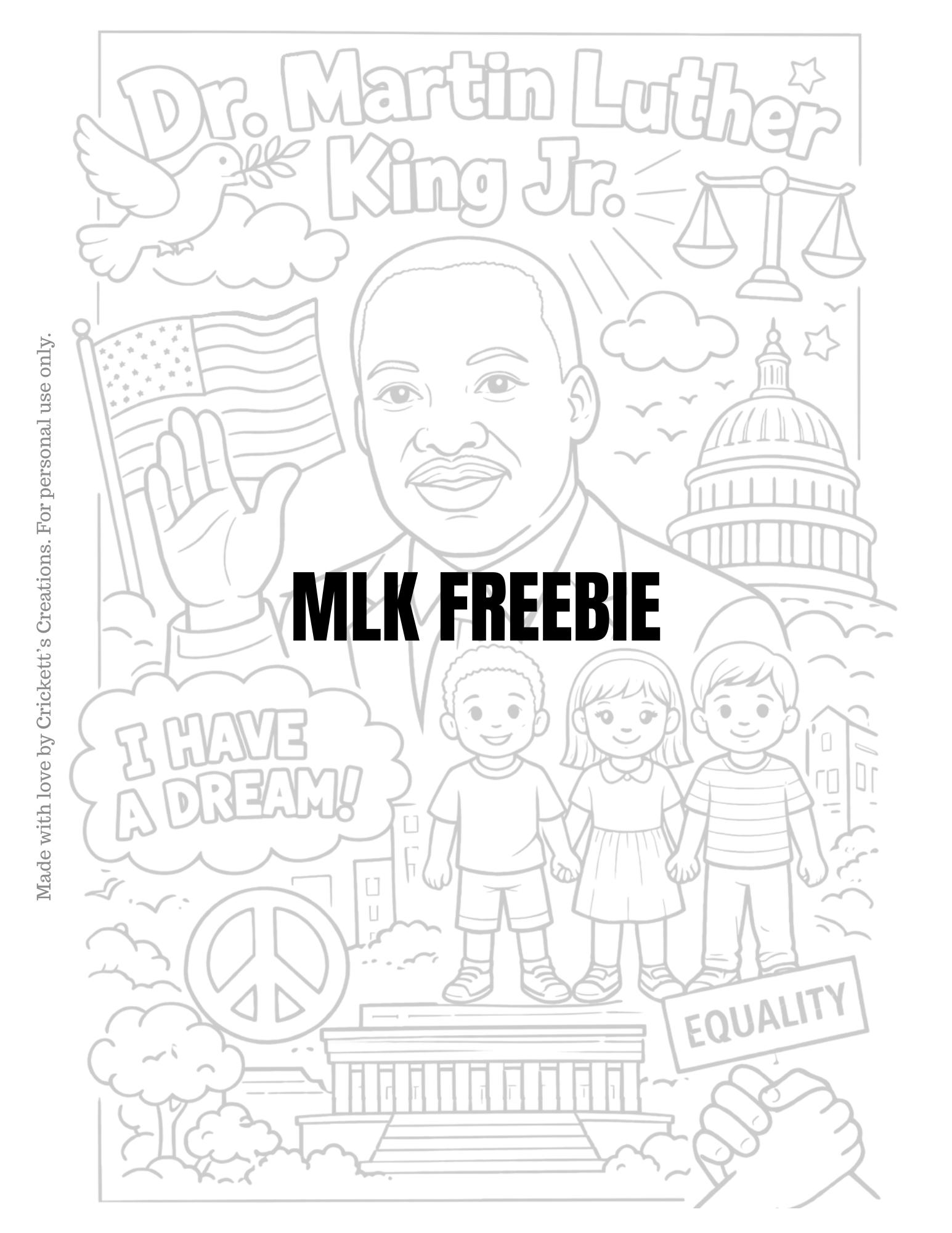 Free MLK Coloring Page Bundle – The Dream & The Legacy
