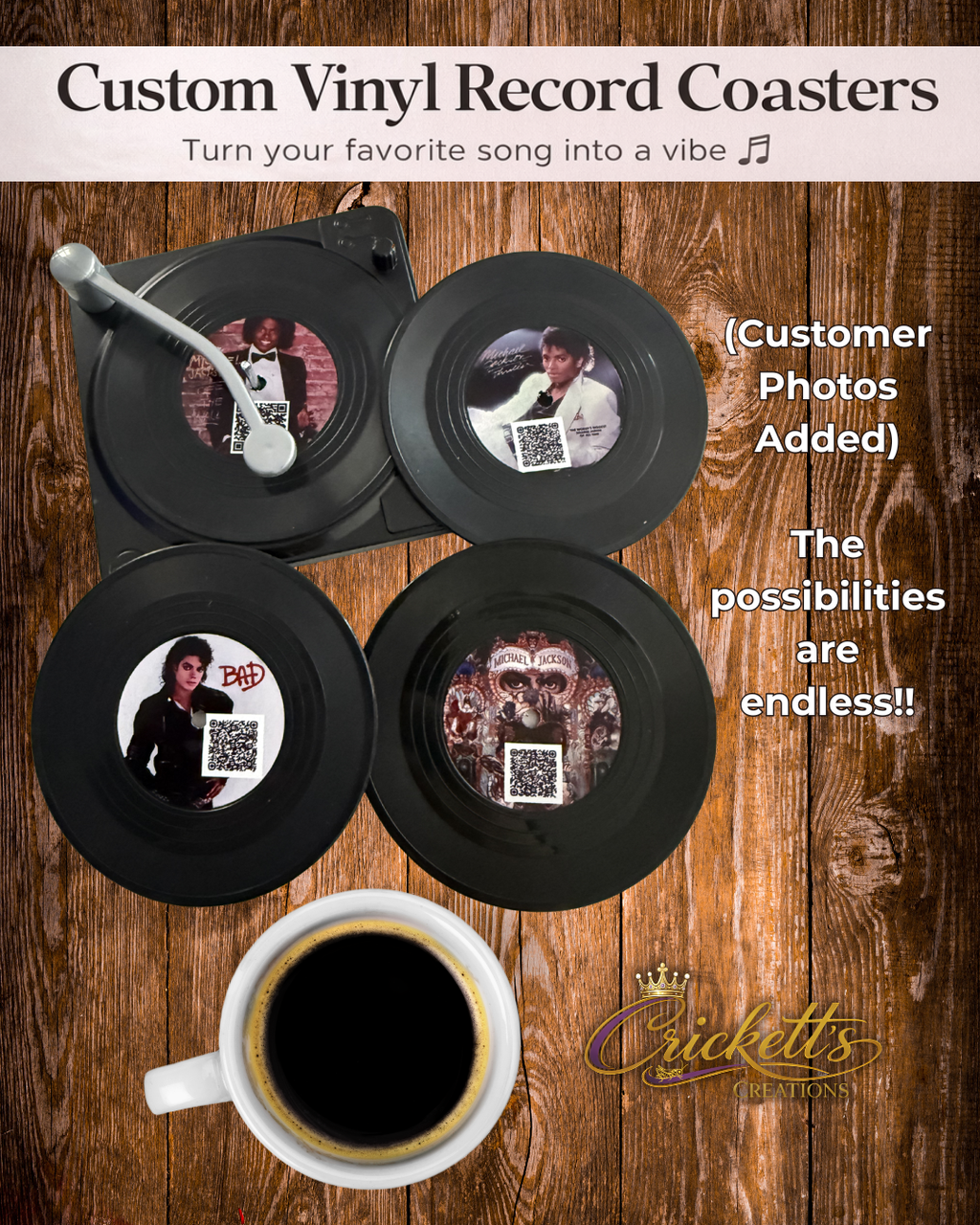 Custom Vinyl Record Coasters