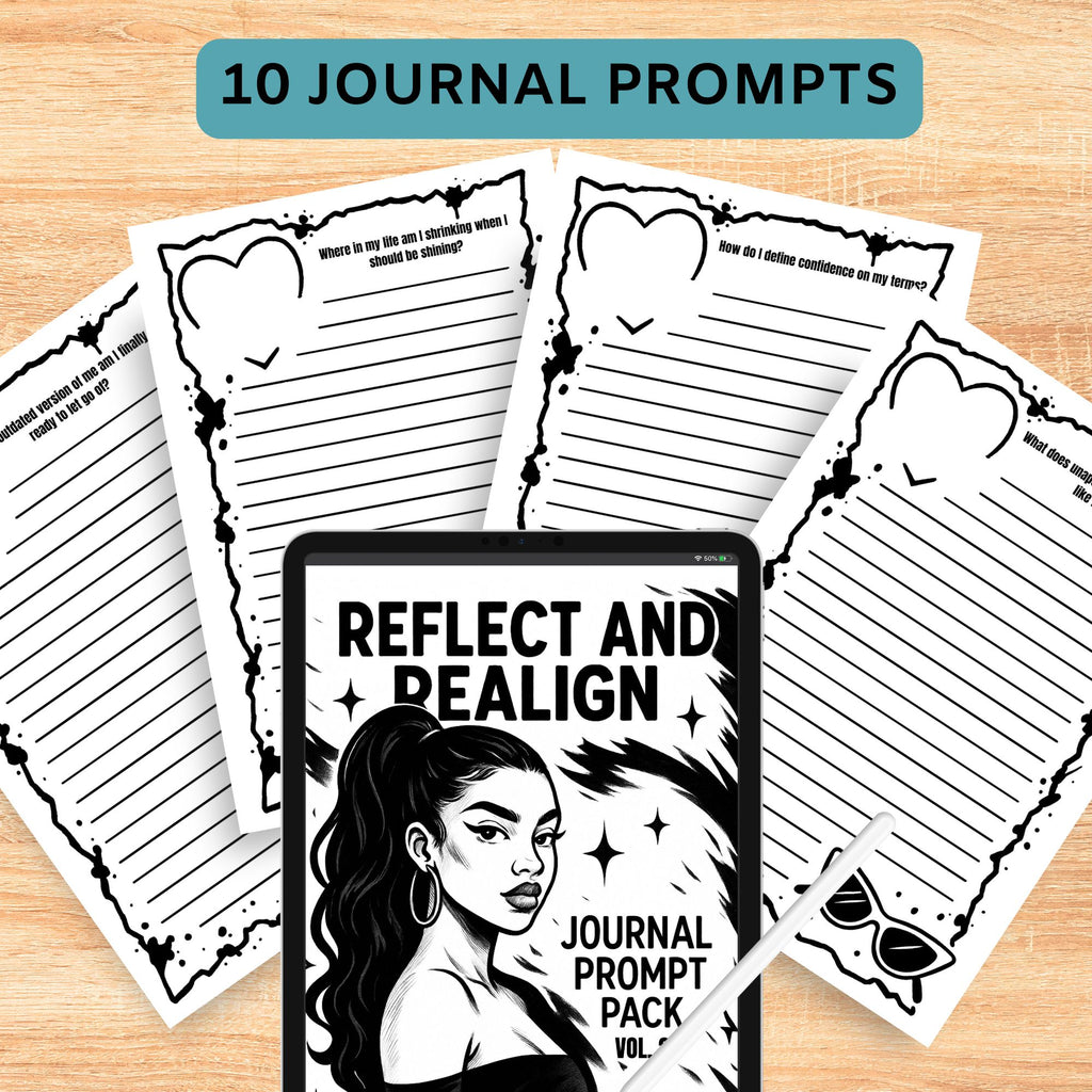 Reflect and Realign: Journal Prompt Pack Volume 2 – Edgy Glow-Up Edition (Digital Download)