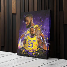 Load image into Gallery viewer, LeBron James Lakers Canvas – NBA Wall Art for Man Cave
