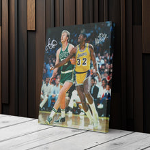 Load image into Gallery viewer, Larry Bird &amp; Magic Johnson Canvas – Lakers vs Celtics Wall Art Print
