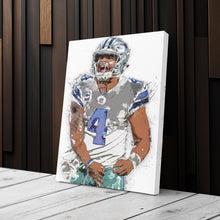 Load image into Gallery viewer, Dak Prescott Canvas Art – Dallas Cowboys Wall Decor
