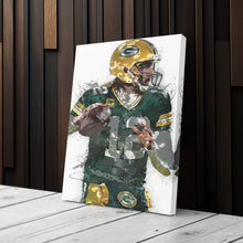 Load image into Gallery viewer, Aaron Rodgers Canvas Art – Green Bay Packers Wall Decor
