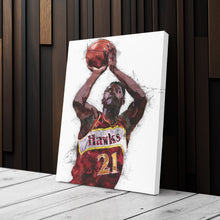 Load image into Gallery viewer, Dominique Wilkins Canvas Art – Atlanta Hawks Wall Decor
