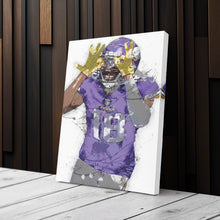 Load image into Gallery viewer, Justin Jefferson Canvas Art – Minnesota Vikings Wall Decor

