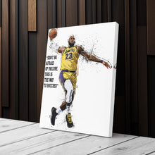 Load image into Gallery viewer, LeBron James Quote Canvas Art – Lakers Wall Decor
