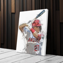 Load image into Gallery viewer, Mike Trout Canvas Art – Los Angeles Angels Wall Decor
