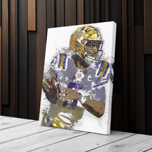 Load image into Gallery viewer, Jayden Daniels Canvas Art – LSU Tigers Wall Decor

