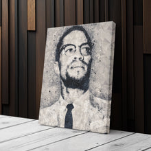 Load image into Gallery viewer, Malcolm X Canvas Art – Civil Rights Geometric Wall Decor
