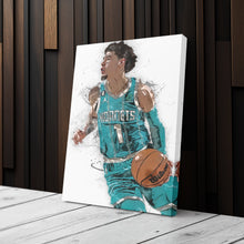 Load image into Gallery viewer, LaMelo Ball Canvas Art – Charlotte Hornets Wall Decor
