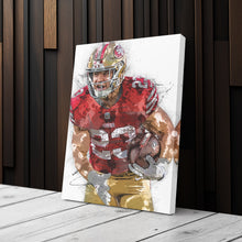 Load image into Gallery viewer, Christian McCaffrey Canvas Art – San Francisco 49ers Wall Decor
