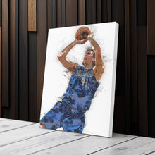 Load image into Gallery viewer, Dirk Nowitzki Canvas Art – Dallas Mavericks Legend Wall Decor
