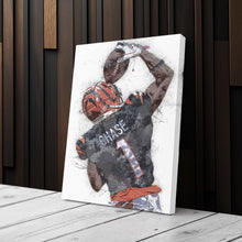 Load image into Gallery viewer, Ja&#39;Marr Chase Bengals Canvas Art – Cincinnati Bengals Wall Decor
