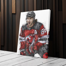 Load image into Gallery viewer, Jack Hughes Canvas Art – New Jersey Devils Wall Decor
