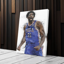 Load image into Gallery viewer, Joel Embiid Canvas Art – Philadelphia 76ers Wall Decor
