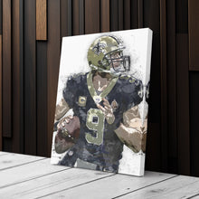 Load image into Gallery viewer, Drew Brees Canvas Art – New Orleans Saints Wall Decor
