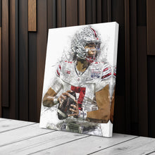 Load image into Gallery viewer, C.J. Stroud Canvas Art – Ohio State Buckeyes Wall Decor
