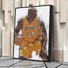 Load image into Gallery viewer, Shaquille O&#39;Neal Canvas Art – Los Angeles Lakers Wall Decor
