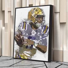 Load image into Gallery viewer, Jayden Daniels Canvas Art – LSU Tigers Wall Decor
