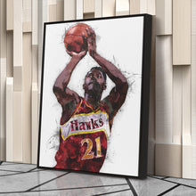 Load image into Gallery viewer, Dominique Wilkins Canvas Art – Atlanta Hawks Wall Decor
