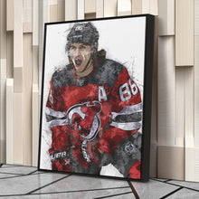 Load image into Gallery viewer, Jack Hughes Canvas Art – New Jersey Devils Wall Decor
