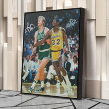 Load image into Gallery viewer, Larry Bird &amp; Magic Johnson Canvas – Lakers vs Celtics Wall Art Print
