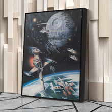 Load image into Gallery viewer, Death Star, Star Destroyer, Battle, TIE Interceptor Canvas Wall Art Decor - Star Wars Epic Art
