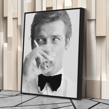 Load image into Gallery viewer, Roger Moore Canvas Art – James Bond Smoking Wall Decor
