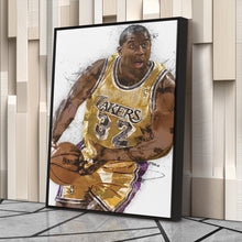 Load image into Gallery viewer, Magic Johnson Canvas Art – Los Angeles Lakers Wall Decor
