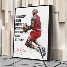 Load image into Gallery viewer, Michael Jordan Canvas Print – Motivational Bulls Quote Wall Art for Sports Fans
