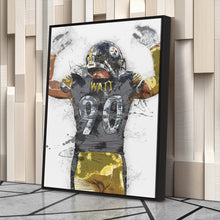 Load image into Gallery viewer, T.J. Watt Canvas Art – Pittsburgh Steelers Wall Decor
