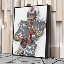 Load image into Gallery viewer, Justin Fields Canvas Art – Ohio State Buckeyes Wall Decor
