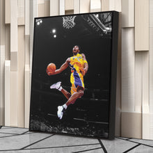 Load image into Gallery viewer, Kobe Bryant Lakers Flying Dunk Canvas Wall Art Decor - NBA Action Art
