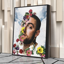 Load image into Gallery viewer, Mac Miller Floral Canvas Print – Rap Artist Painting Wall Art for Home Decor
