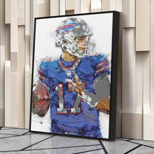 Load image into Gallery viewer, Josh Allen Canvas Art – Buffalo Bills Wall Decor
