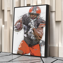 Load image into Gallery viewer, Nick Chubb Canvas Art – Cleveland Browns Wall Decor
