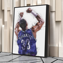 Load image into Gallery viewer, Alonzo Mourning Canvas Art – Charlotte Hornets Wall Decor
