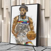 Load image into Gallery viewer, Karl-Anthony Towns Canvas Art – Minnesota Timberwolves Wall Decor
