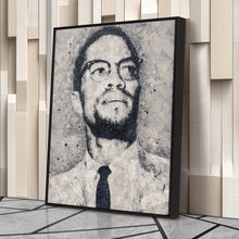 Load image into Gallery viewer, Malcolm X Canvas Art – Civil Rights Geometric Wall Decor
