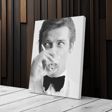 Load image into Gallery viewer, Roger Moore Canvas Art – James Bond Smoking Wall Decor
