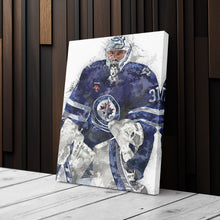 Load image into Gallery viewer, Connor Hellebuyck Canvas Art – Winnipeg Jets Wall Decor
